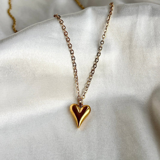 Halskæde med hjerte Guld