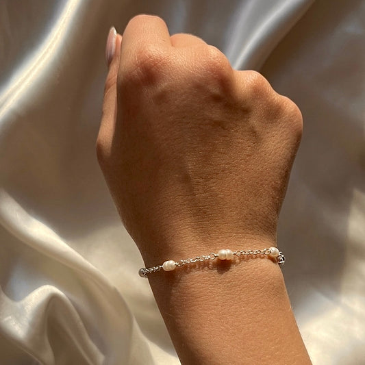 Freshwater Pearl Bracelet Silver