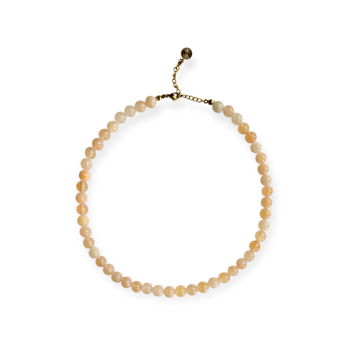 Halskæde med jade perler Butter Yellow Guld