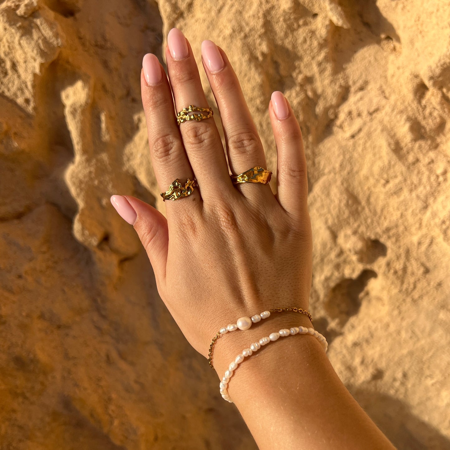Organic adjustable ring Gold