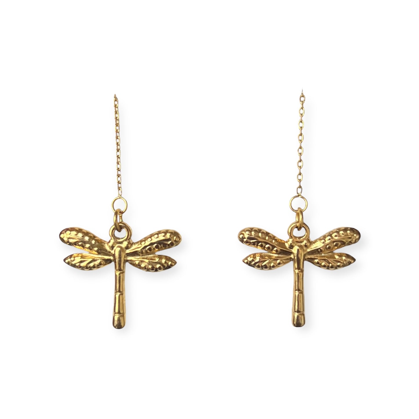 Earrings with Dragonfly Gold