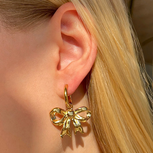 Øreringe Huggies Sløjfe Guld