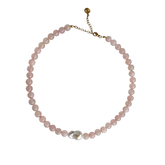 Baroque Freshwater Pearl Necklace Pink Gold
