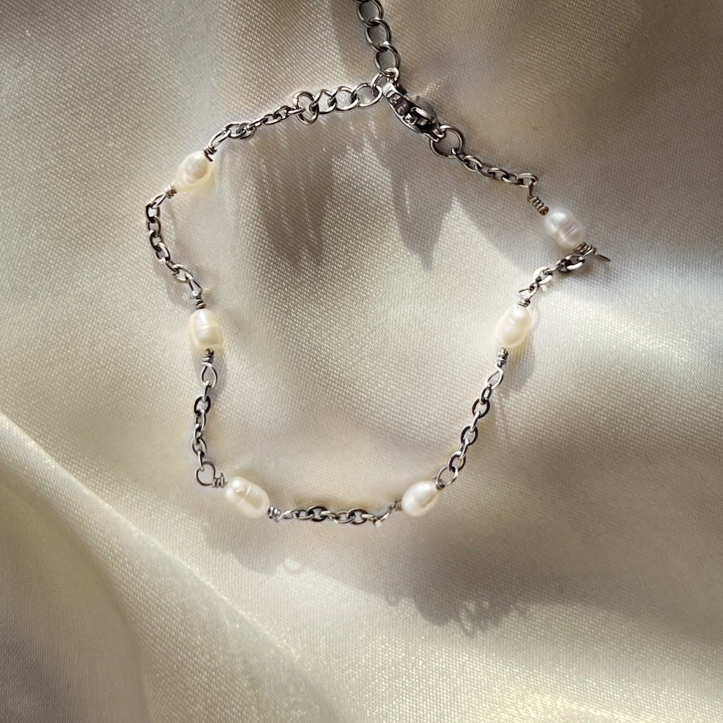 Freshwater Pearl Bracelet Silver