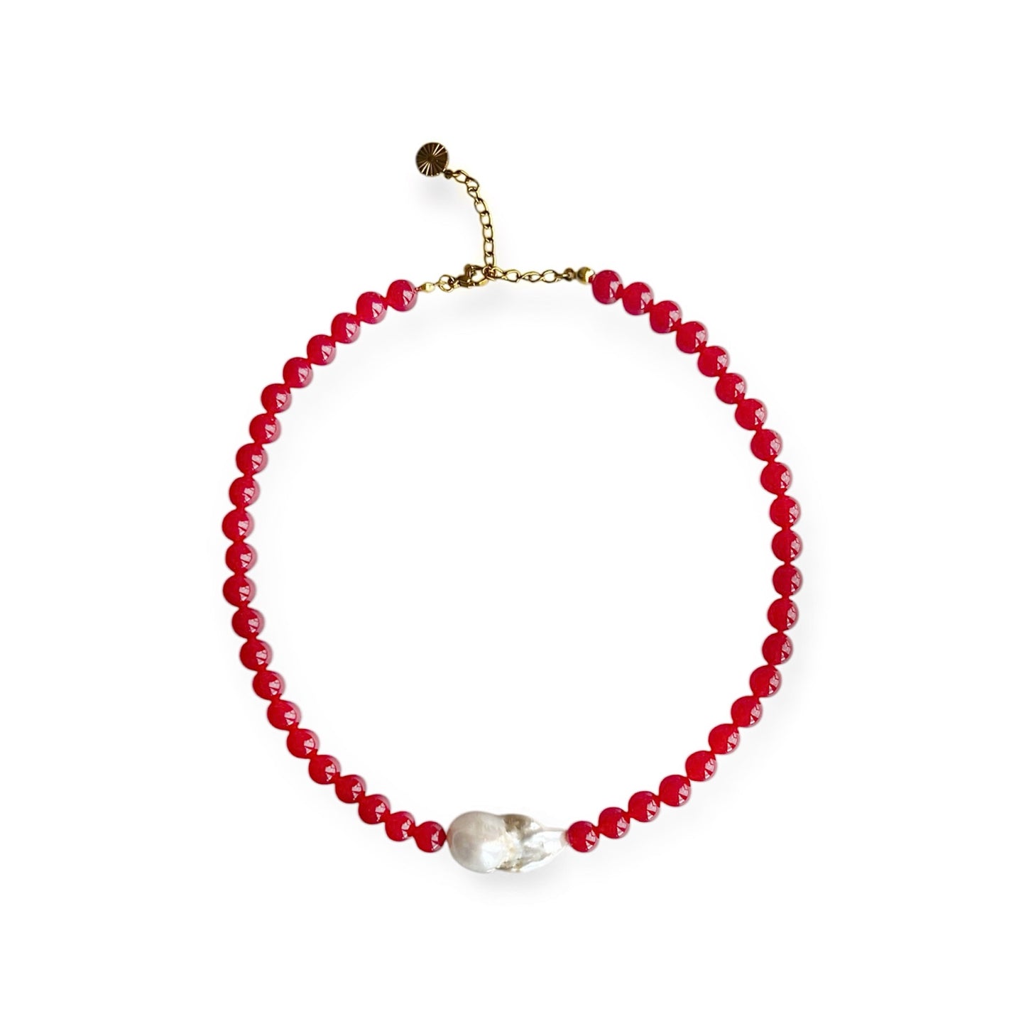 Baroque freshwater pearl necklace Red Gold