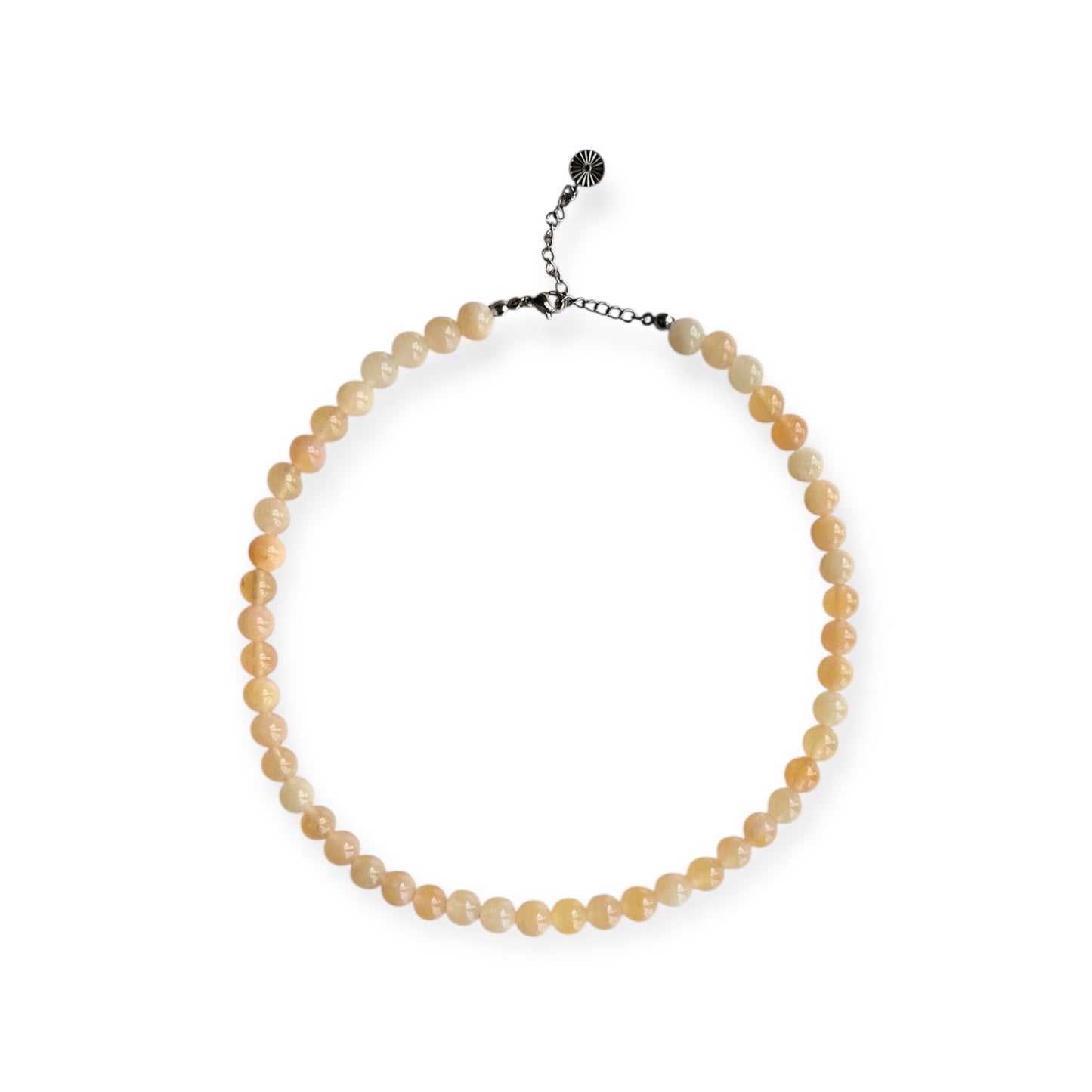 Halskæde med jade perler Butter Yellow Sølv