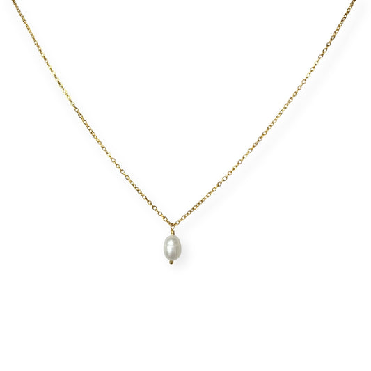 Halskæde med ferskvandsperle Guld