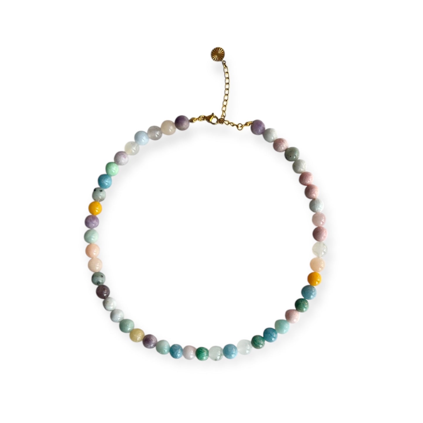 Halskæde med naturlige stenperler Guld