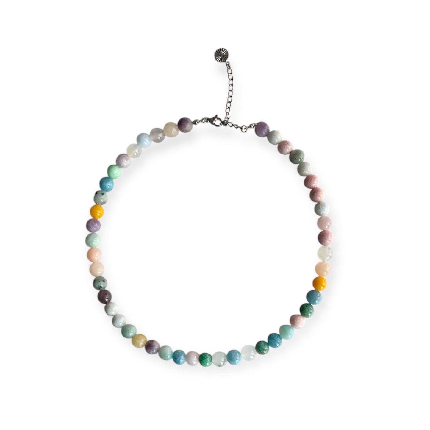 Halskæde med naturlige stenperler Sølv