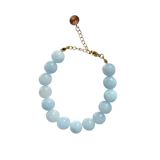 Armbånd med jadeperler Blå Guld