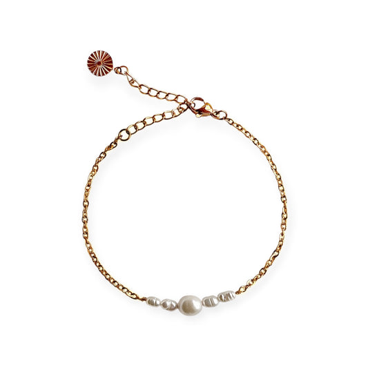 Armbånd med varierende ferskvandsperler Guld