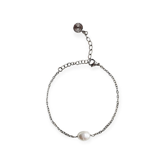 Armbånd med ferskvandsperle Sølv