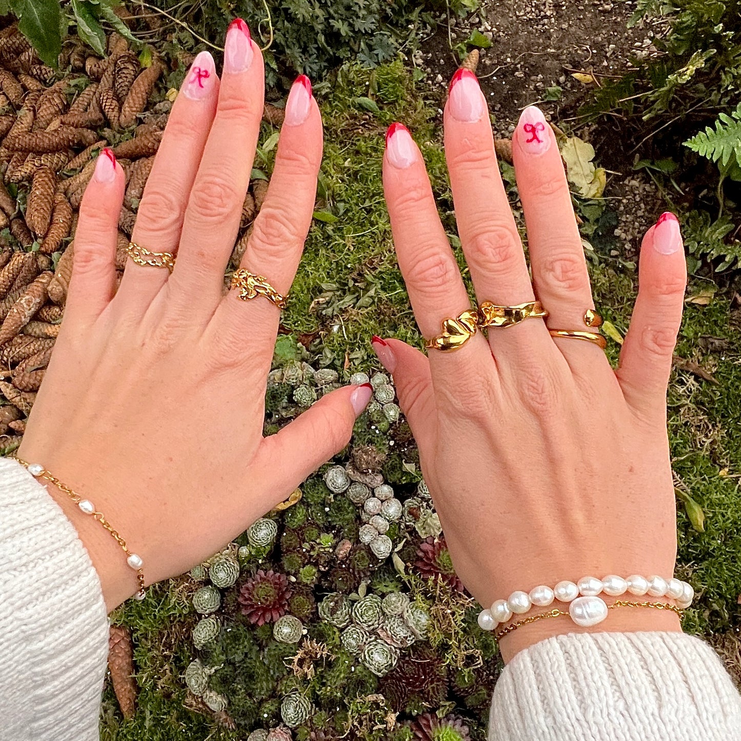 Armbånd med ferskvandsperle Guld