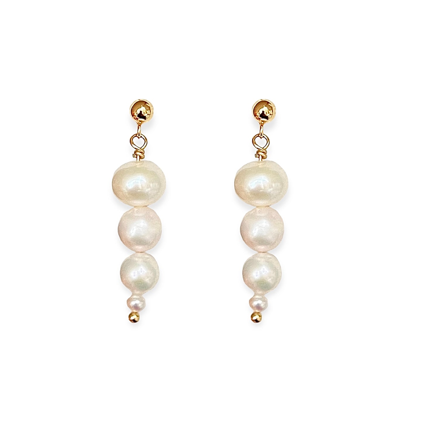 Øreringe med ferskvandsperler Guld