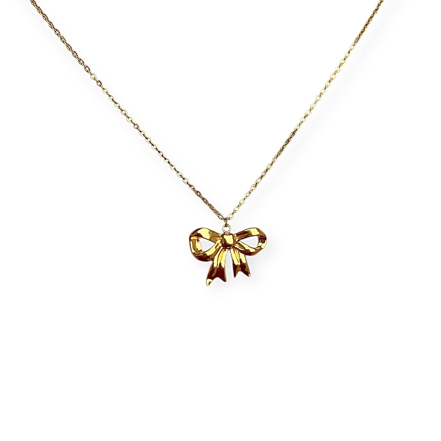 Necklace with bow pendant Gold